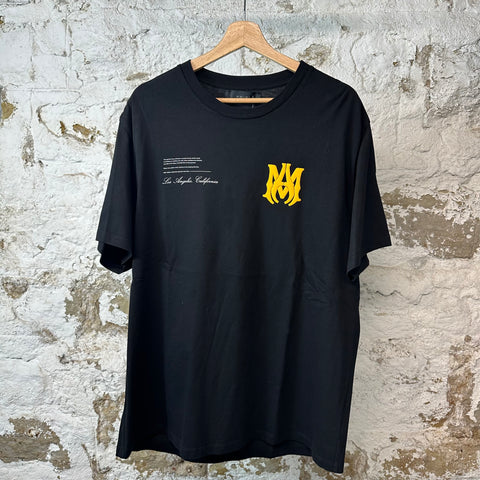 Amiri Yellow AM T-shirt Black Sz XL
