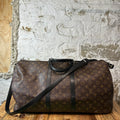 Louis Vuitton Monogram Macassar Keepall Bandouliere Sz 55