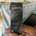 Amiri MX1 Yellow Suede Light Blue Denim Jeans Sz 28
