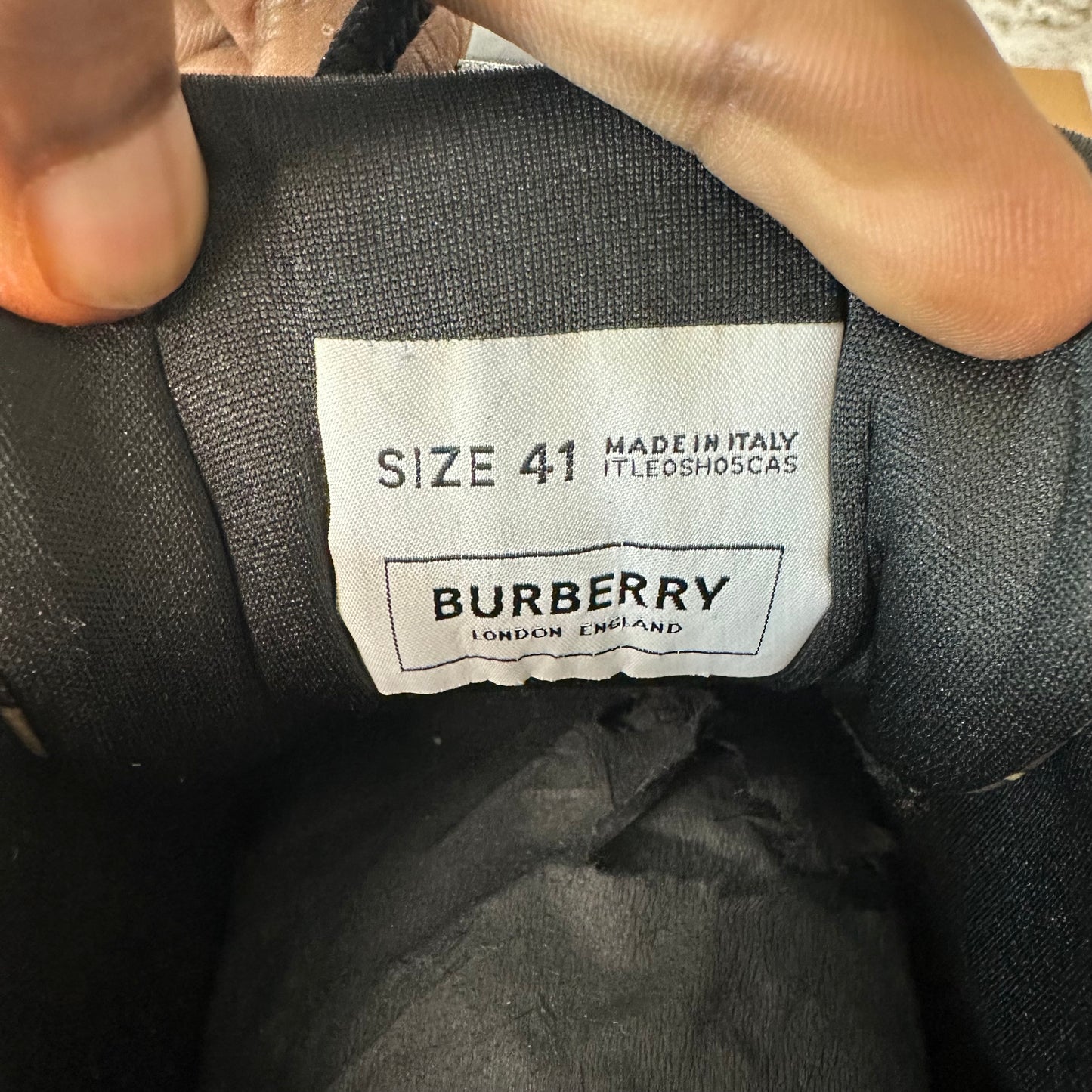 Burberry Arthur Brown Monogram Black Sneaker Sz 8 (41)