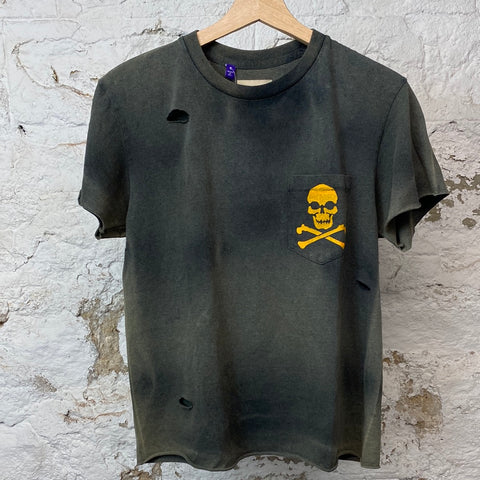Gallery Dept Skull Crossbones Grey T-Shirt Sz S