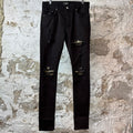 Amiri MX1 Aloha Patch Black Denim Jeans Sz 32