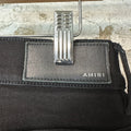 Amiri MX1 Black Leather Black Denim Jean Sz 32