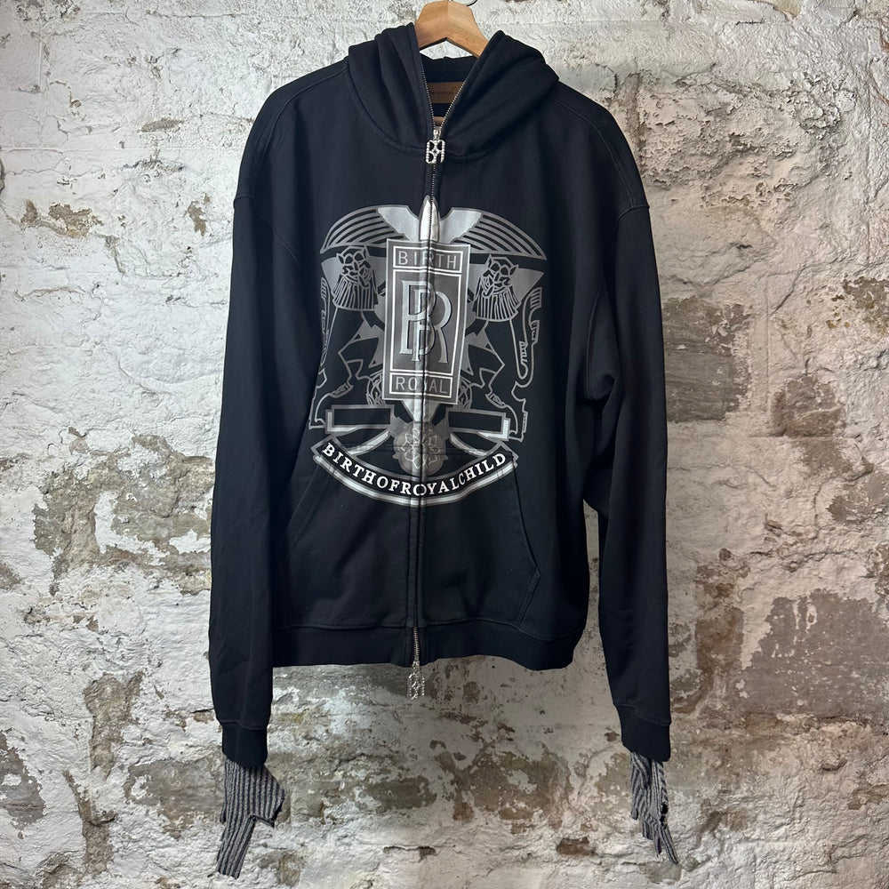 Birth Of Royal Child Royce Crown Black Zip Up Hoodie Sz M