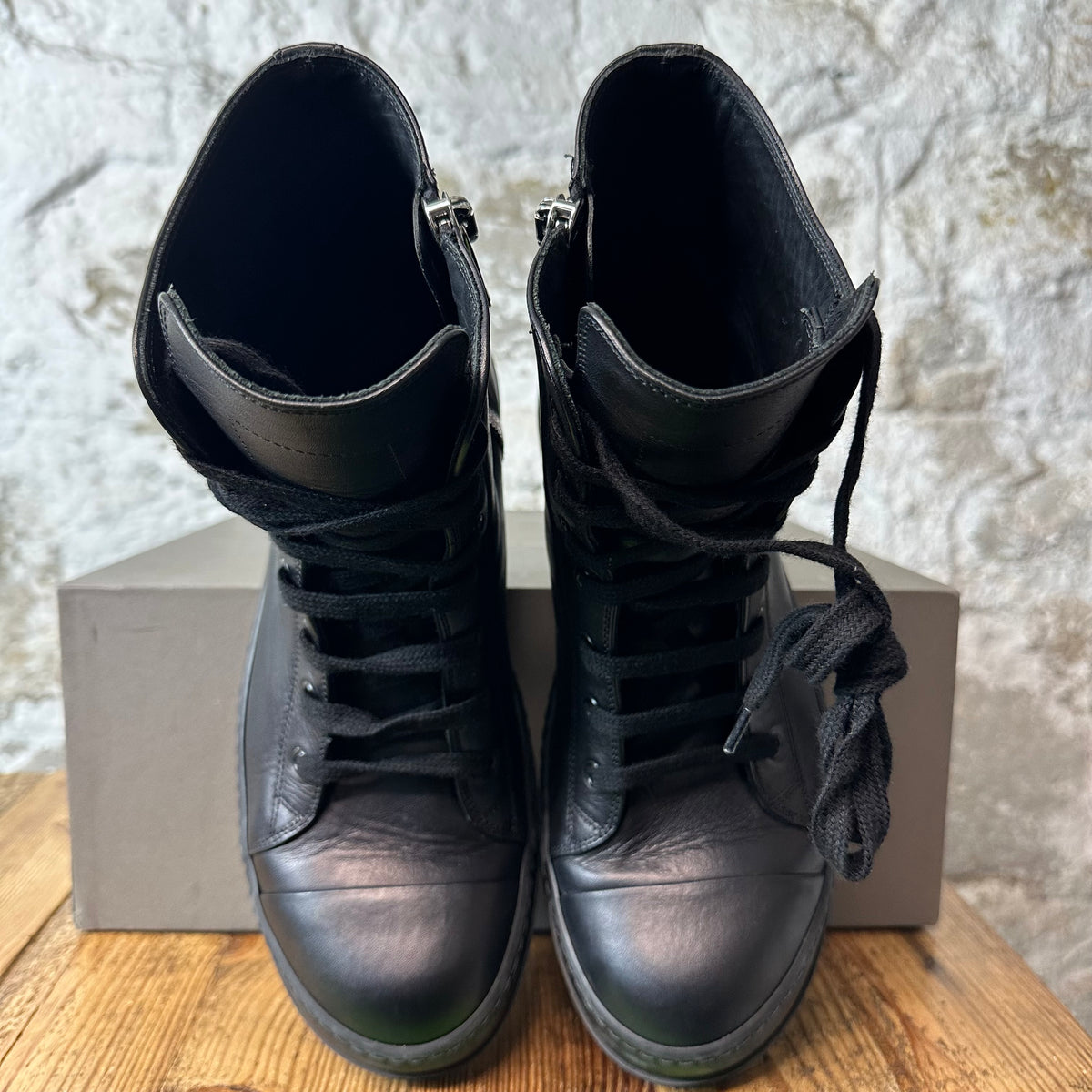 Rick Owens High Triple Black Sneaker Sz 10 (43)