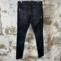 Amiri MX1 Brown Plaid Flannel Black Denim Jeans Sz 34