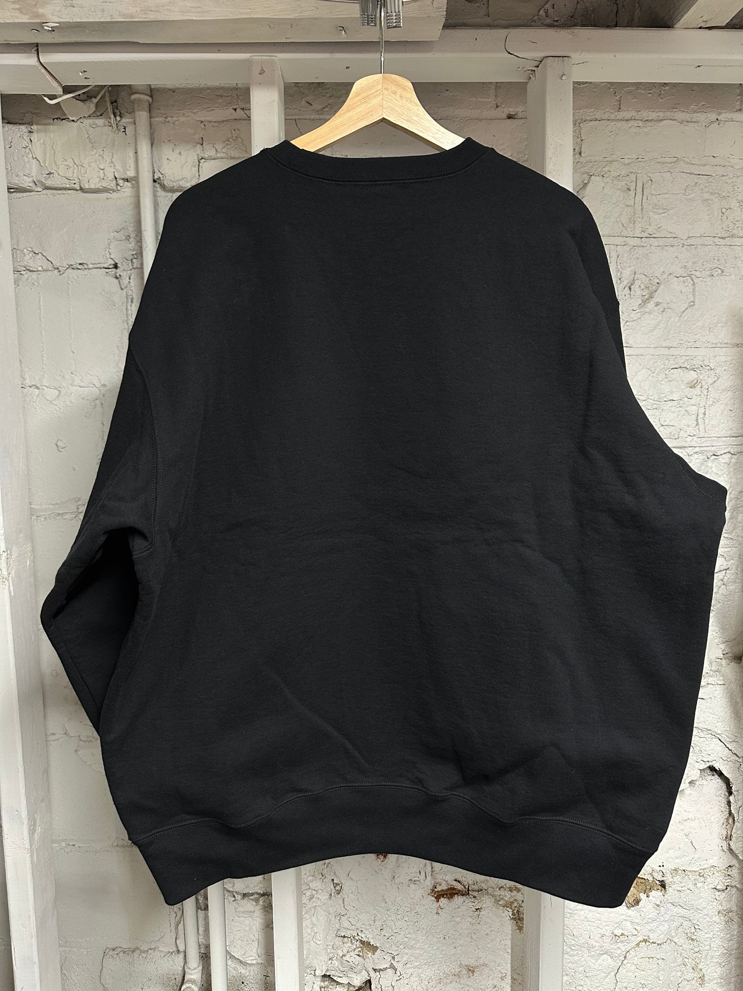 Supreme Chest Spellout Black Crewneck Sz XL