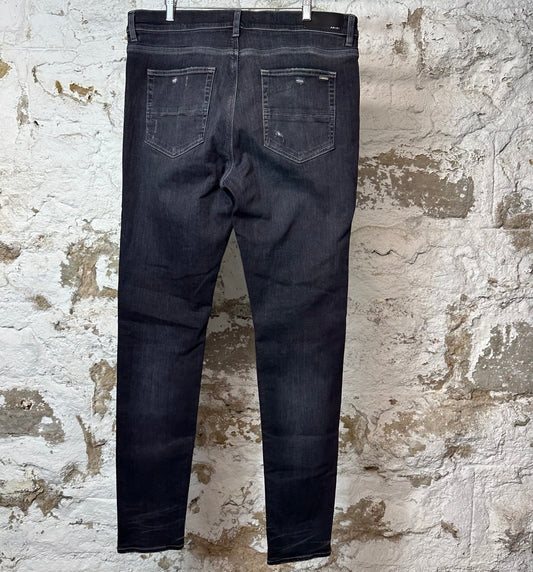 Amiri MX1 Black Paisley Grey Denim Jeans Sz 38