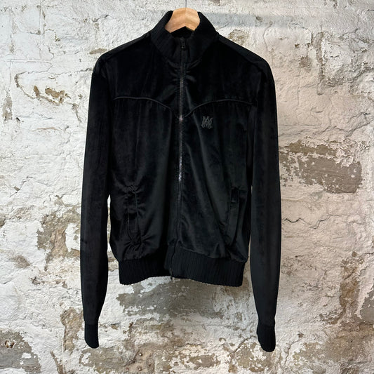 Amiri Black MA Velour Track Jacket Sz M