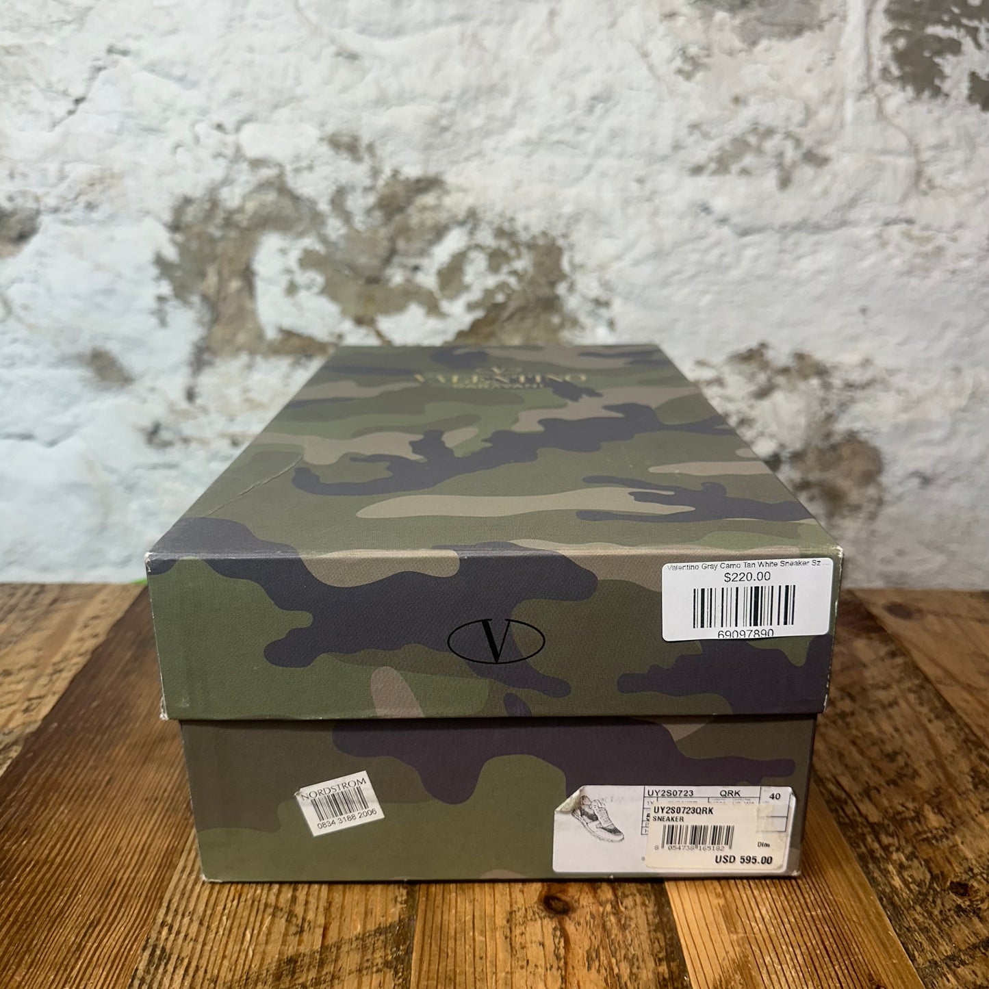 Valentino Gray Camo Tan White Sneaker Sz 7 (40)