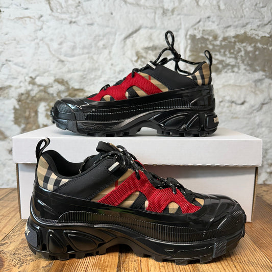 Burberry Arthur Plaid Red Black Sneaker Sz 6 (38.5)