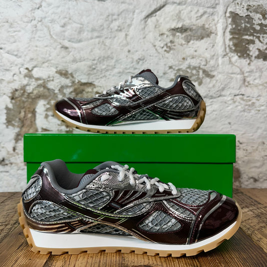Bottega Veneta Burgundy Silver Orbit Sneaker Sz 8 (41) DS