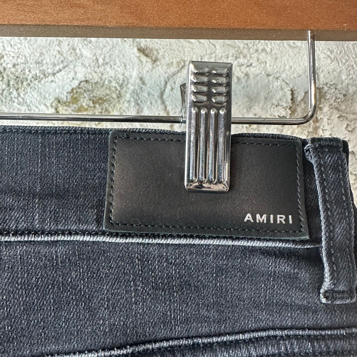 Amiri MX1 Grey Art Patch Black Denim Jeans Sz 29