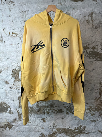 Hellstar Gel Zip  Up Hoodie Yellow Sz S