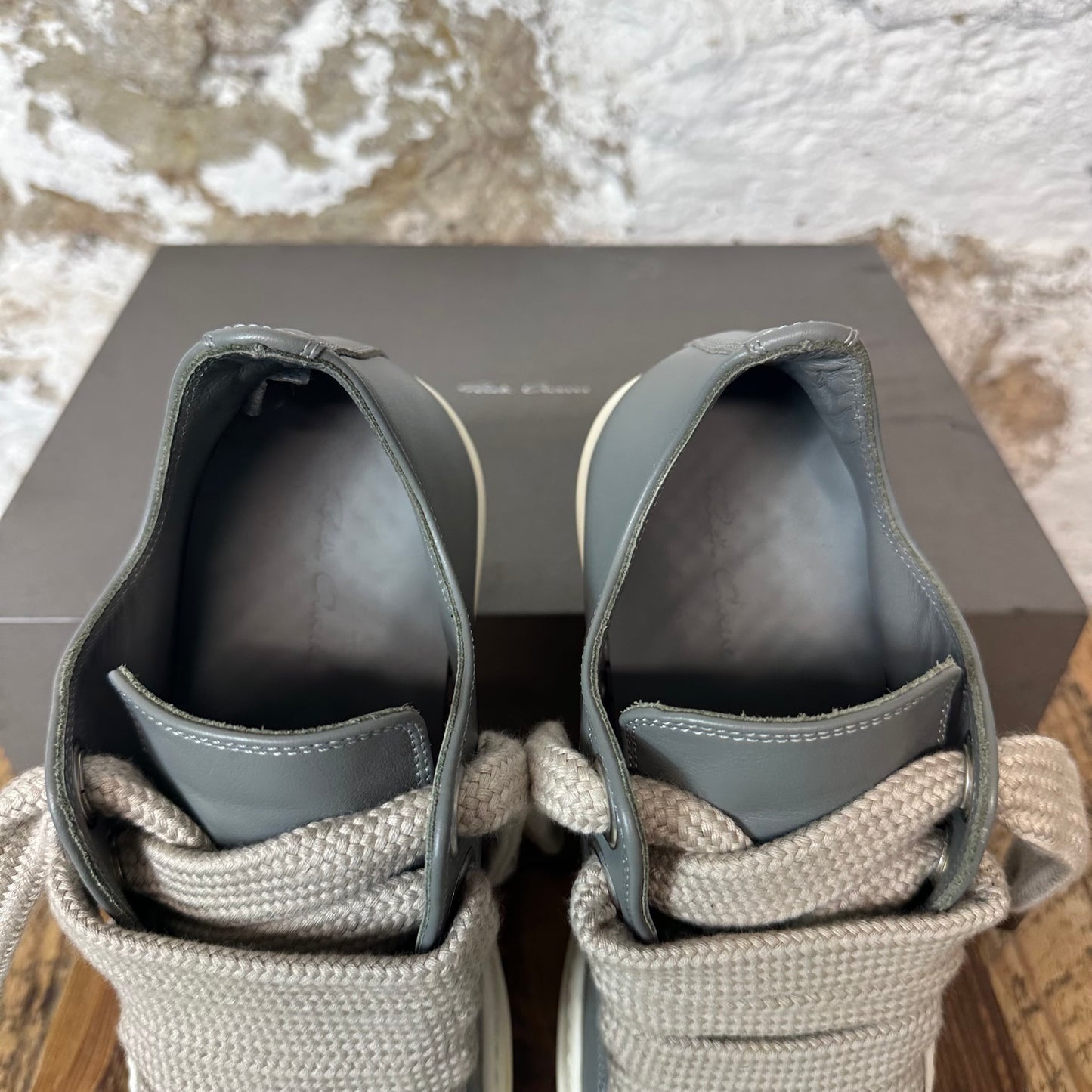 Rick Owens Jumbo Lace Washed Indigo Milk Sneaker Sz 7 (40)