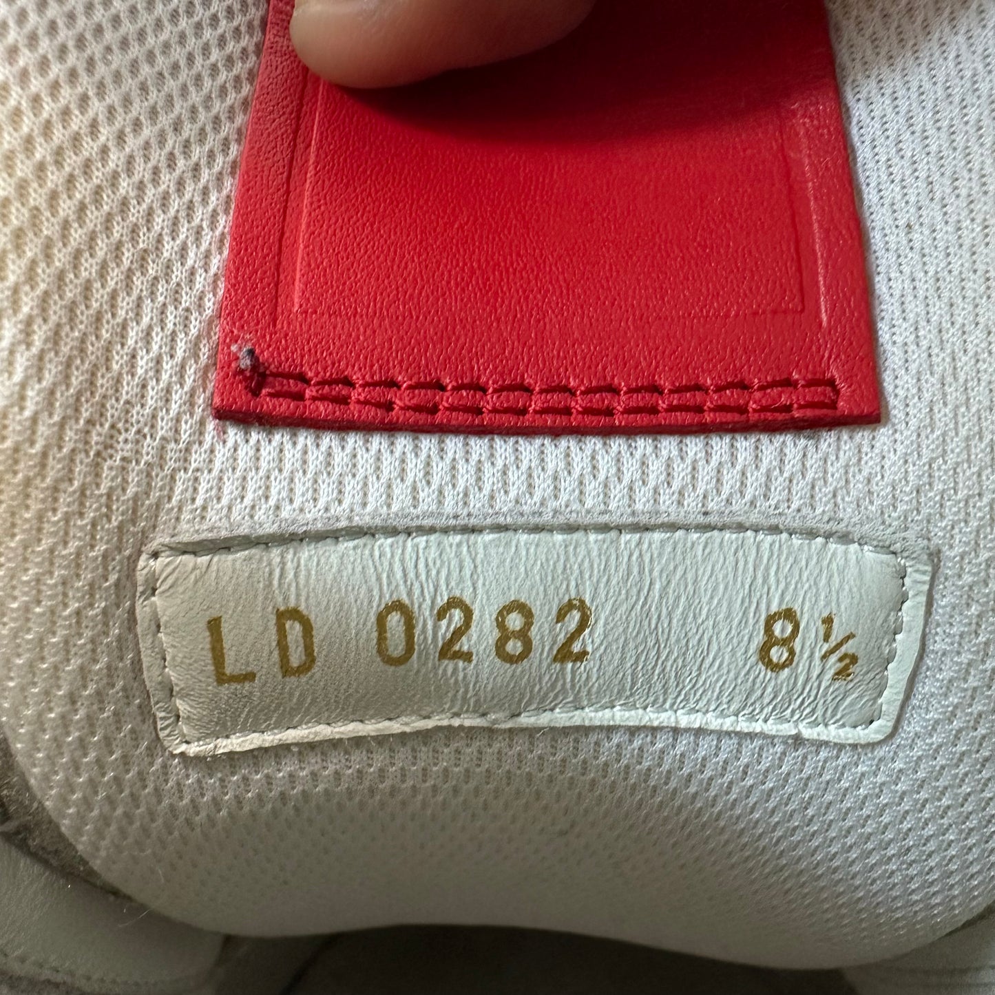 Louis Vuitton Red White Monogram Trainer Sneaker Sz 10 (8.5LV) No Box