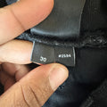 Amiri MX1 Black Leather Black Denim Jeans Sz 30