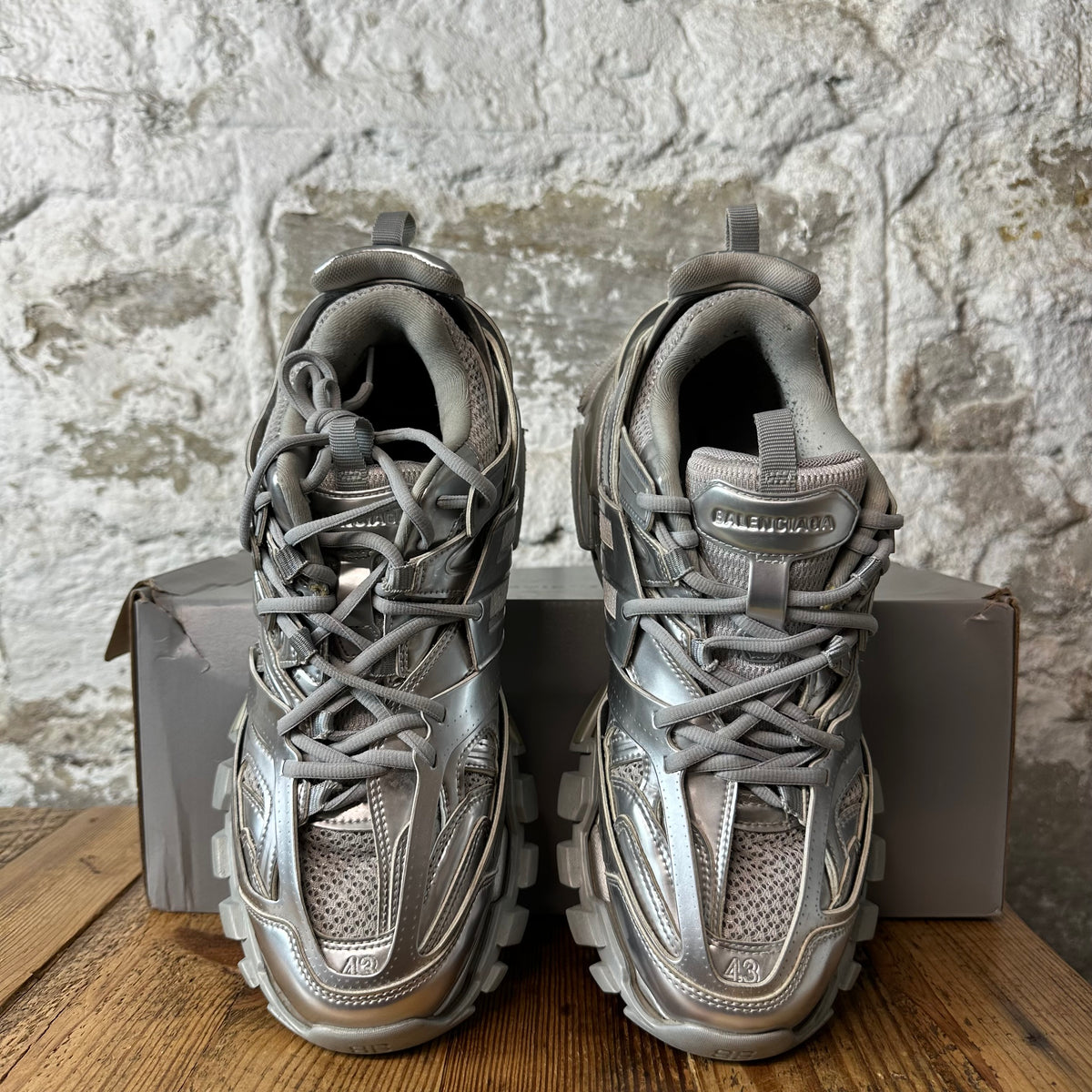 Balenciaga Track Runner Silver Sneaker Sz 10 (43)