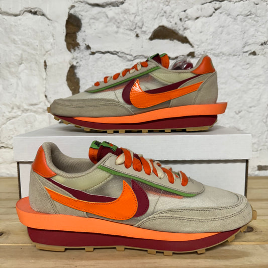 Nike LD Waffle Sacai CLOT Orange Blaze Sz 9.5 DS