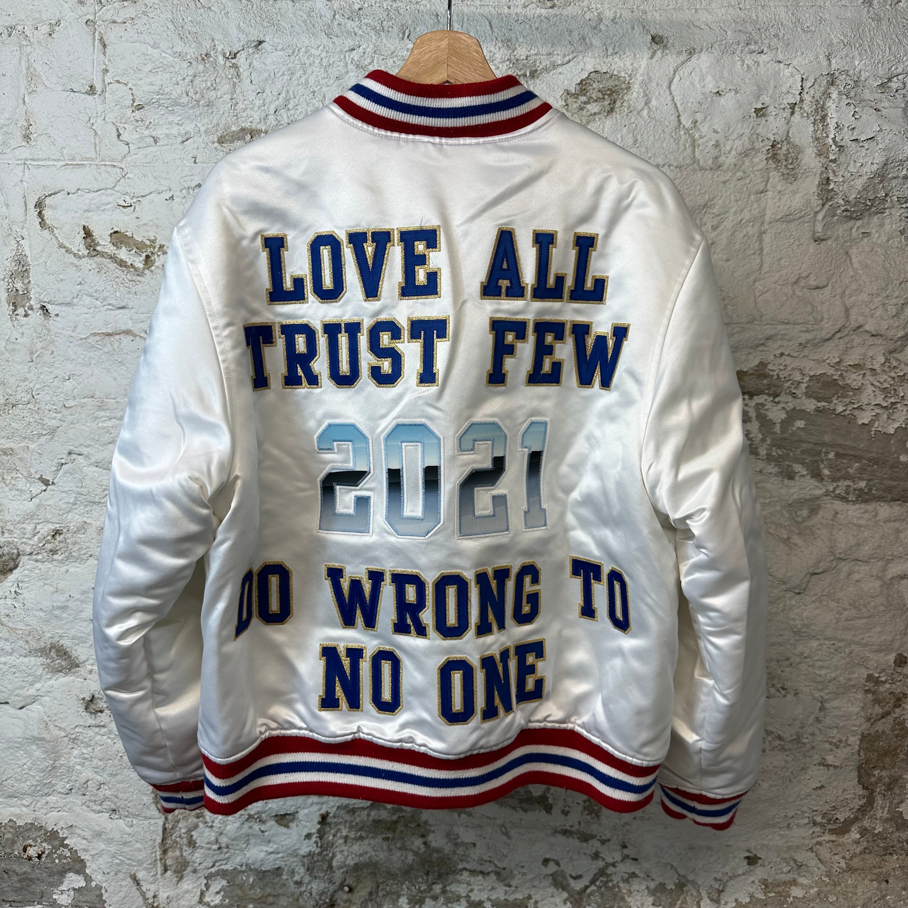 Supreme Love All White Varsity Jacket Sz M – The Gallery Online