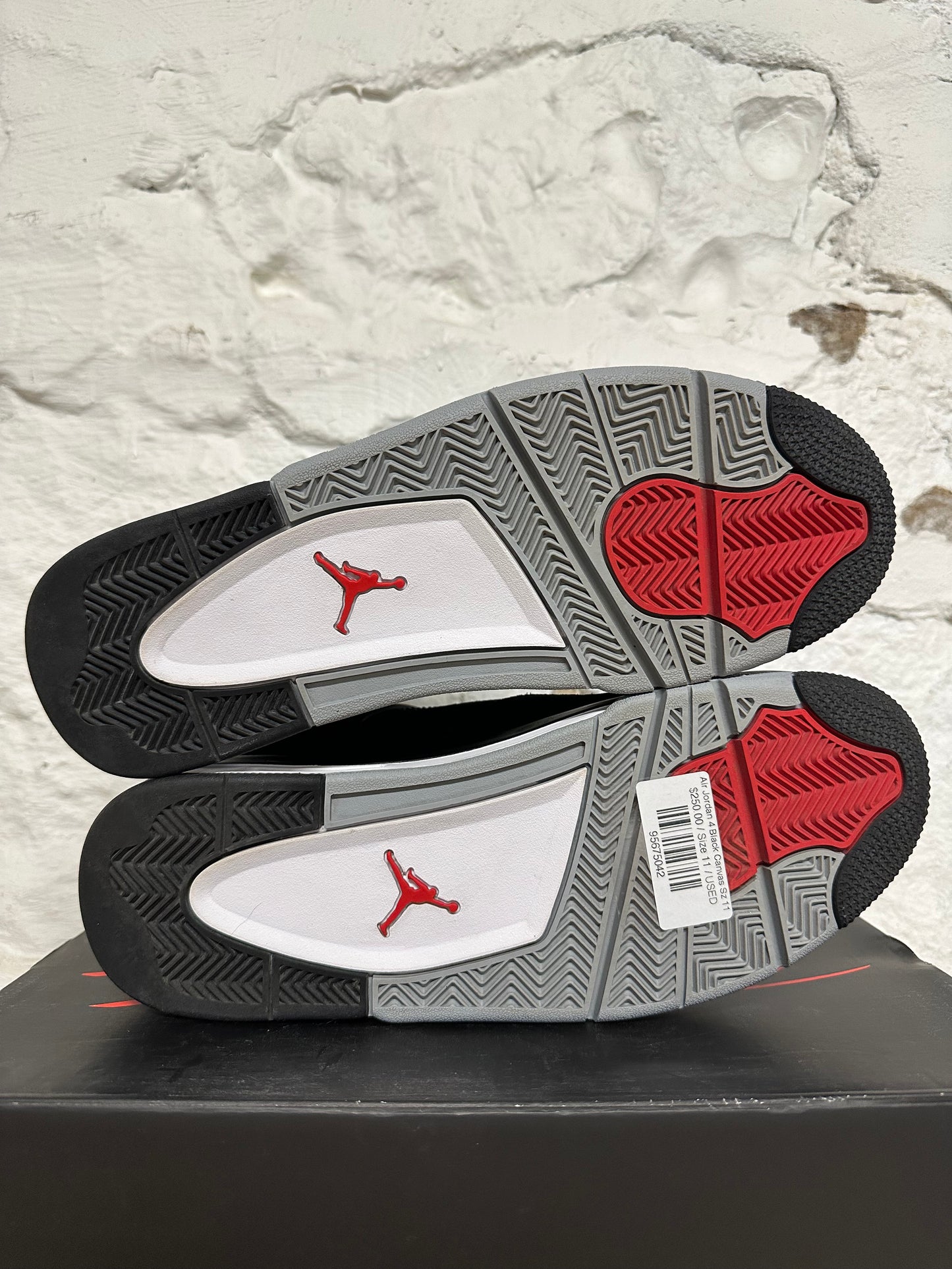 Air Jordan 4 Black Canvas Sz 11