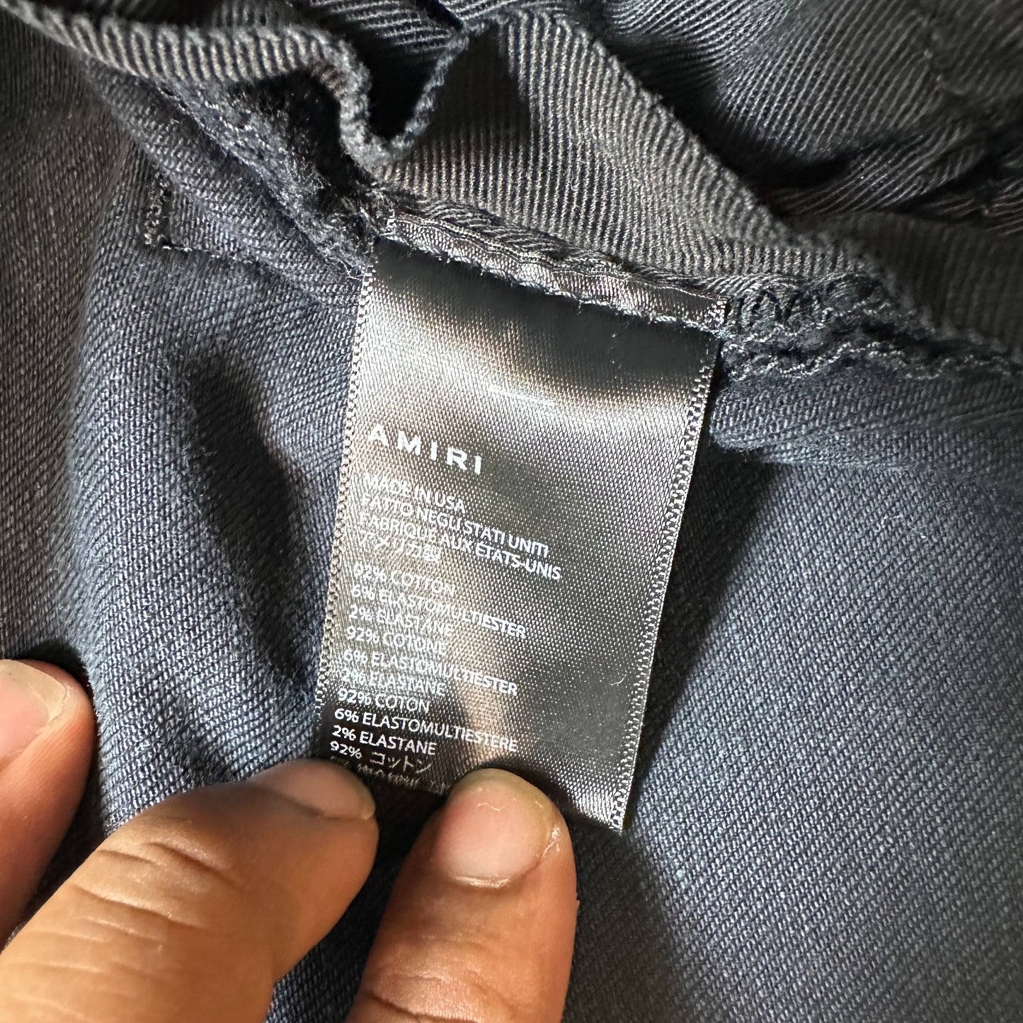 Amiri Distressed Faded Black Denim Jeans Sz 36