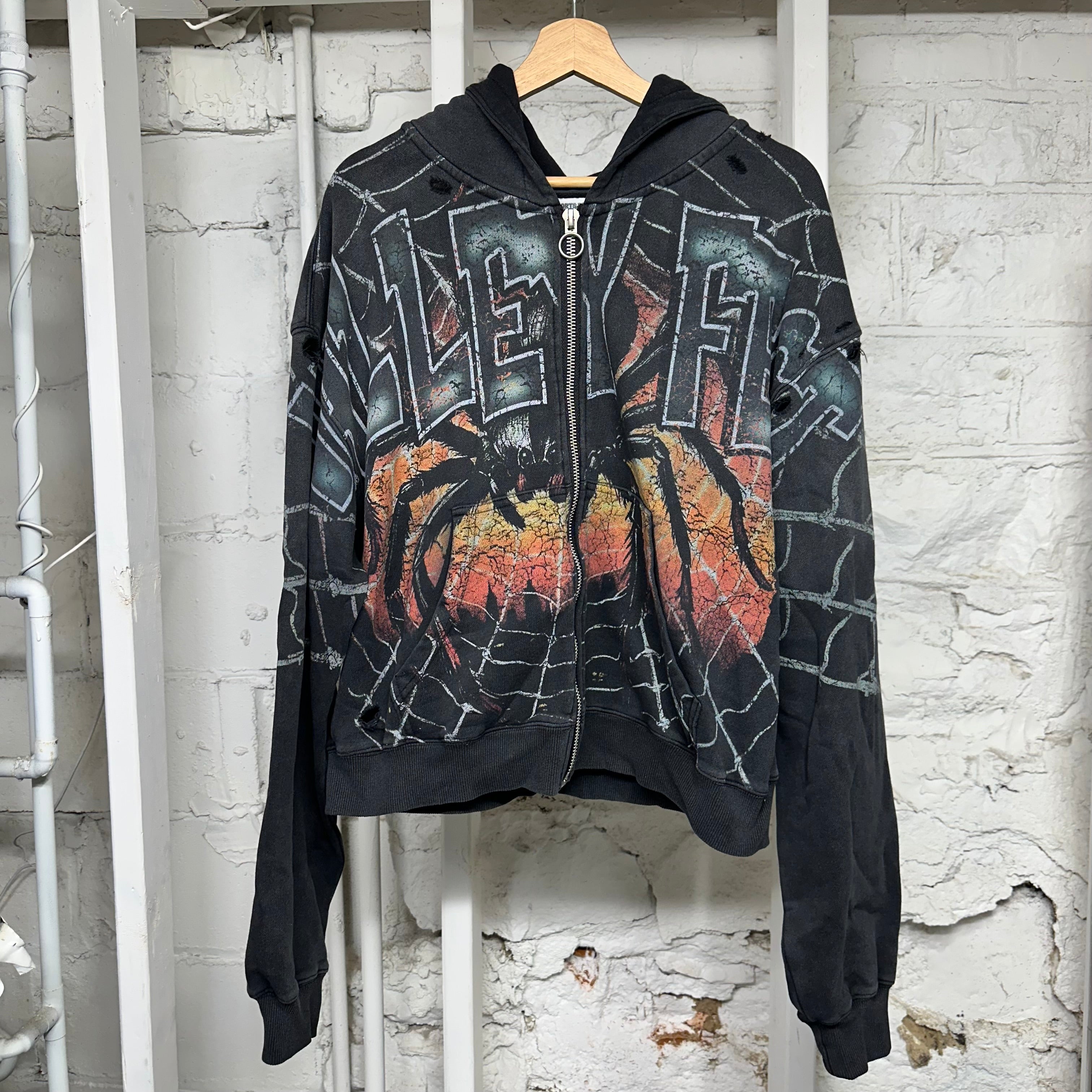 Vale WIdow Zip Up Hoodie Black Sz S