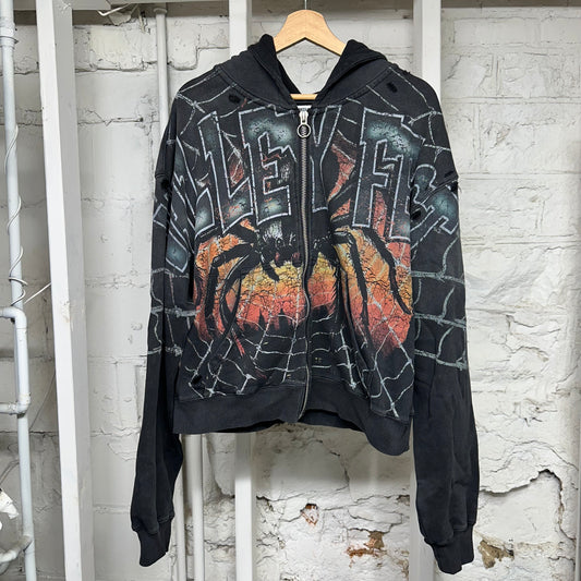 Vale WIdow Zip Up Hoodie Black Sz S