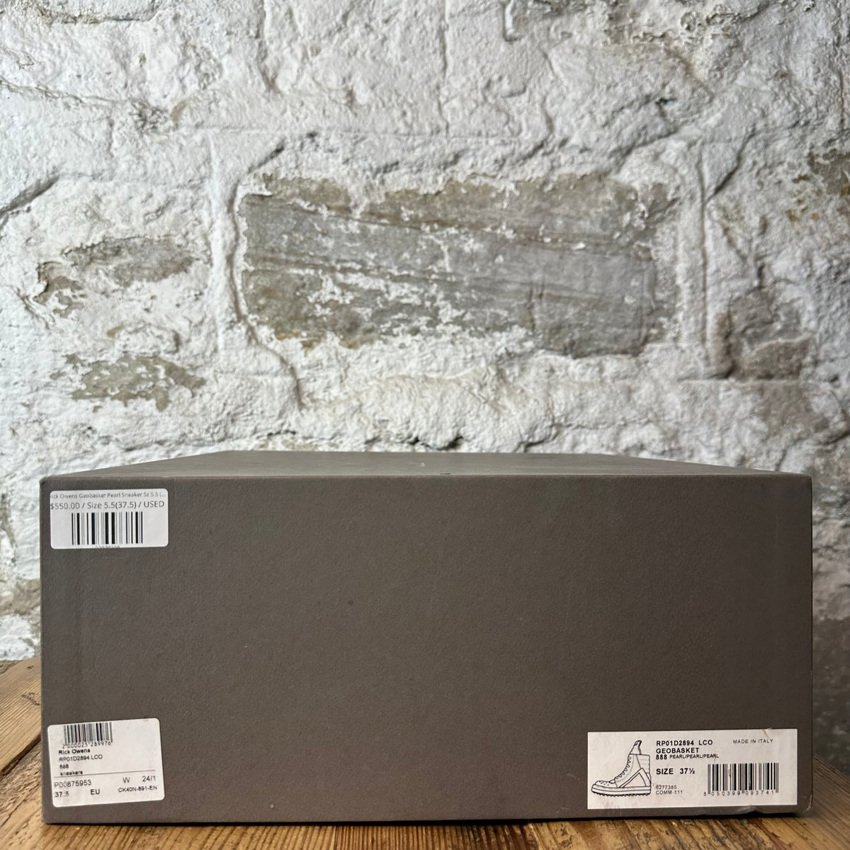 Rick Owens Geobasket Pearl Sneaker Sz 5.5 (37.5)