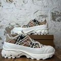 Burberry Arthur Tan Plaid White Sneaker Sz 12 (45) DS