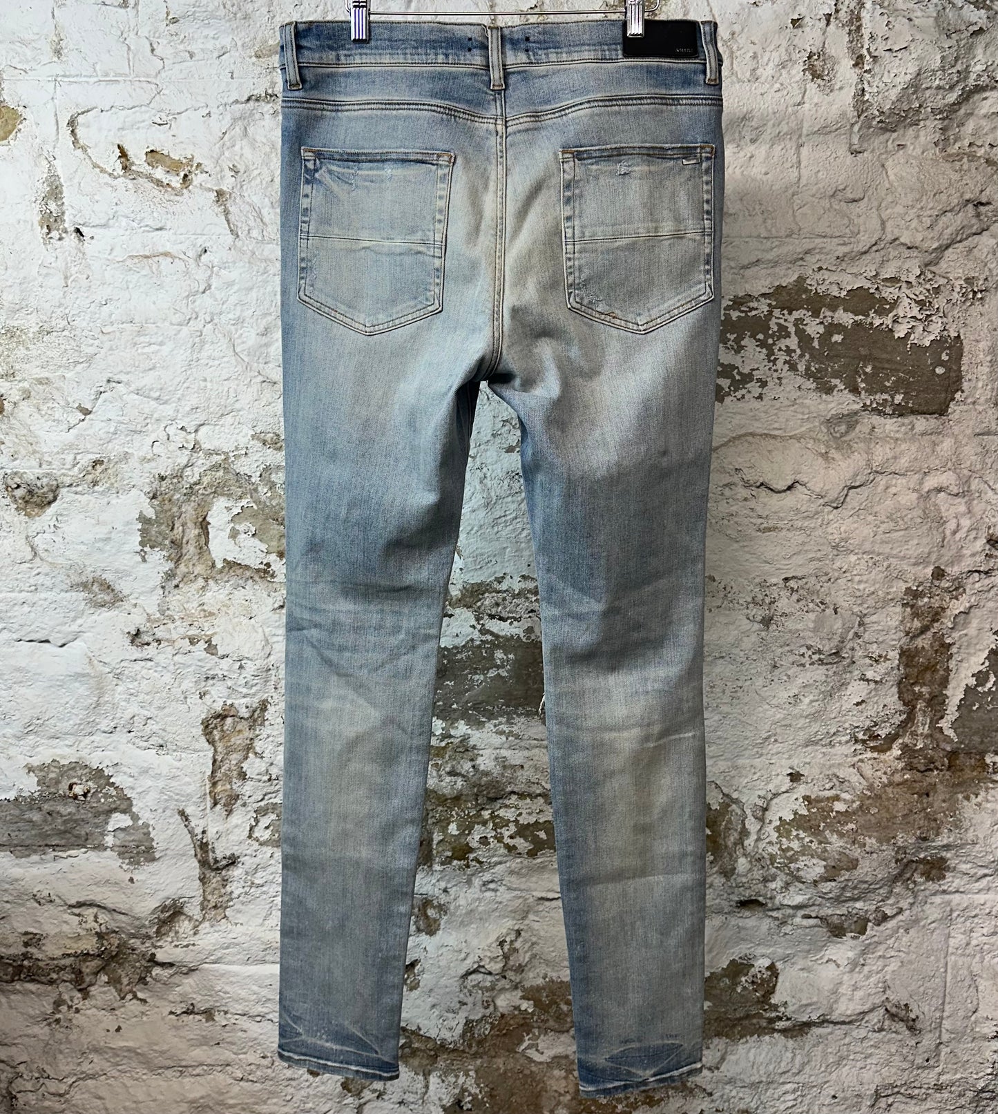 Amiri Multicolor Paisley Blue Denim Jeans Sz 36