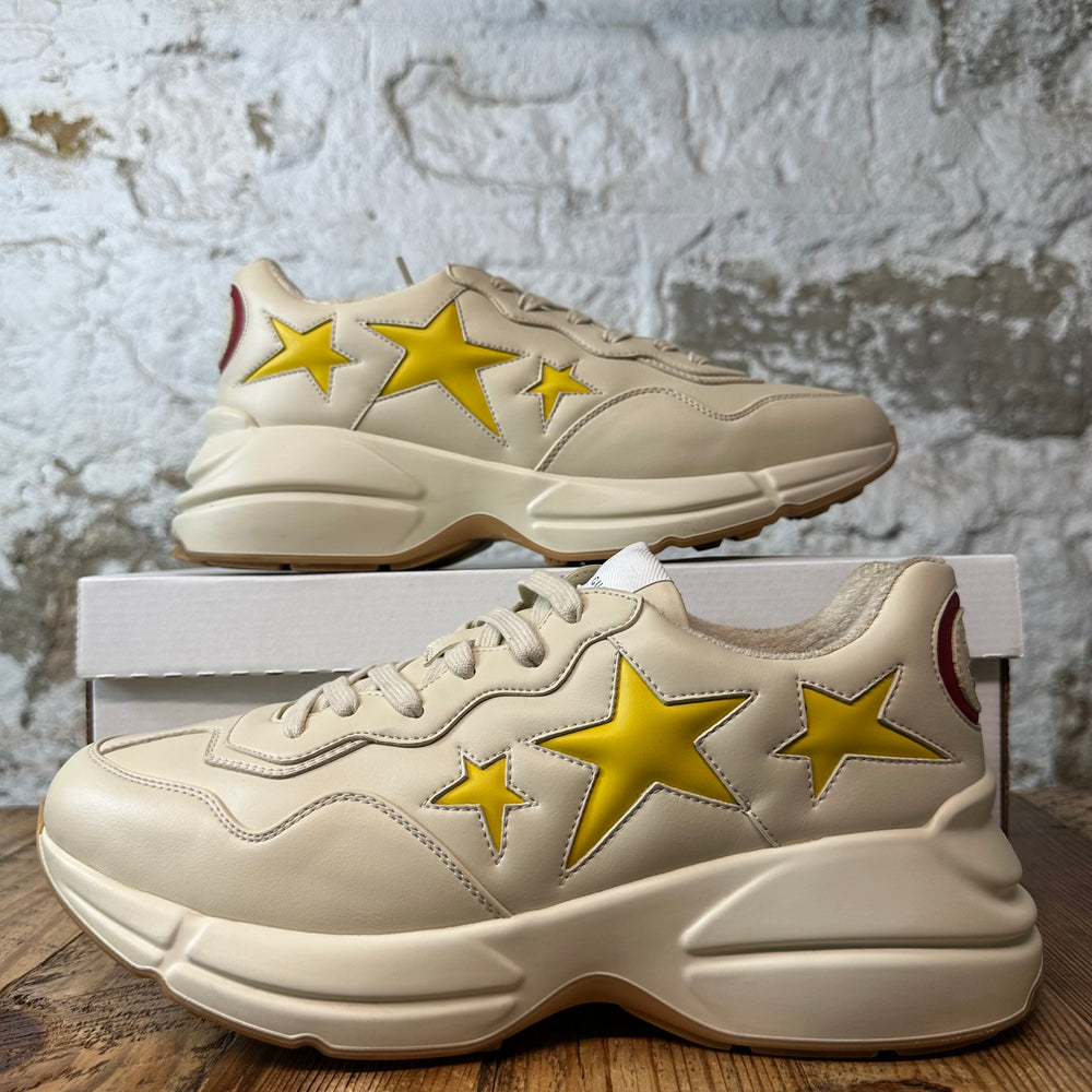 Gucci Rhyton Yellow Star Cream Sneaker Sz 9.5