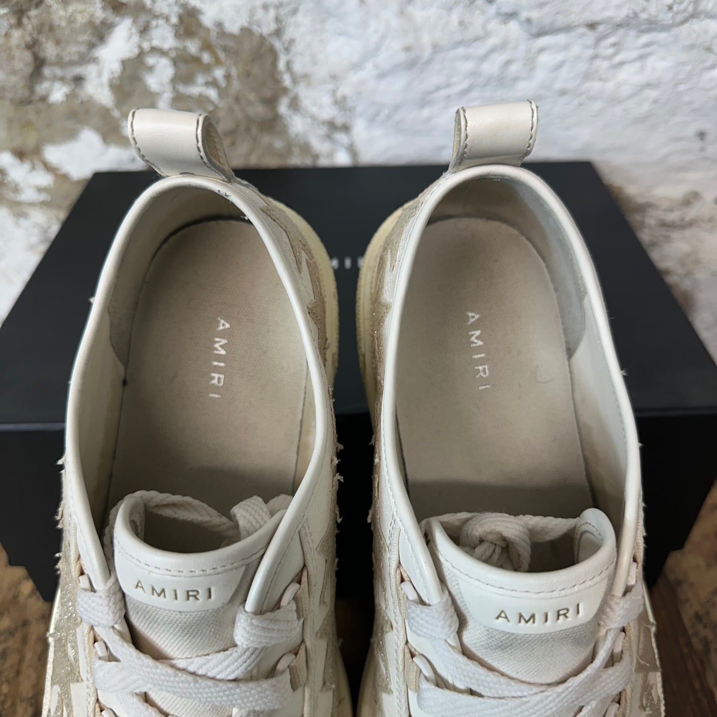Amiri Beige Glitter Star Cream Sneaker Sz 12 (45)