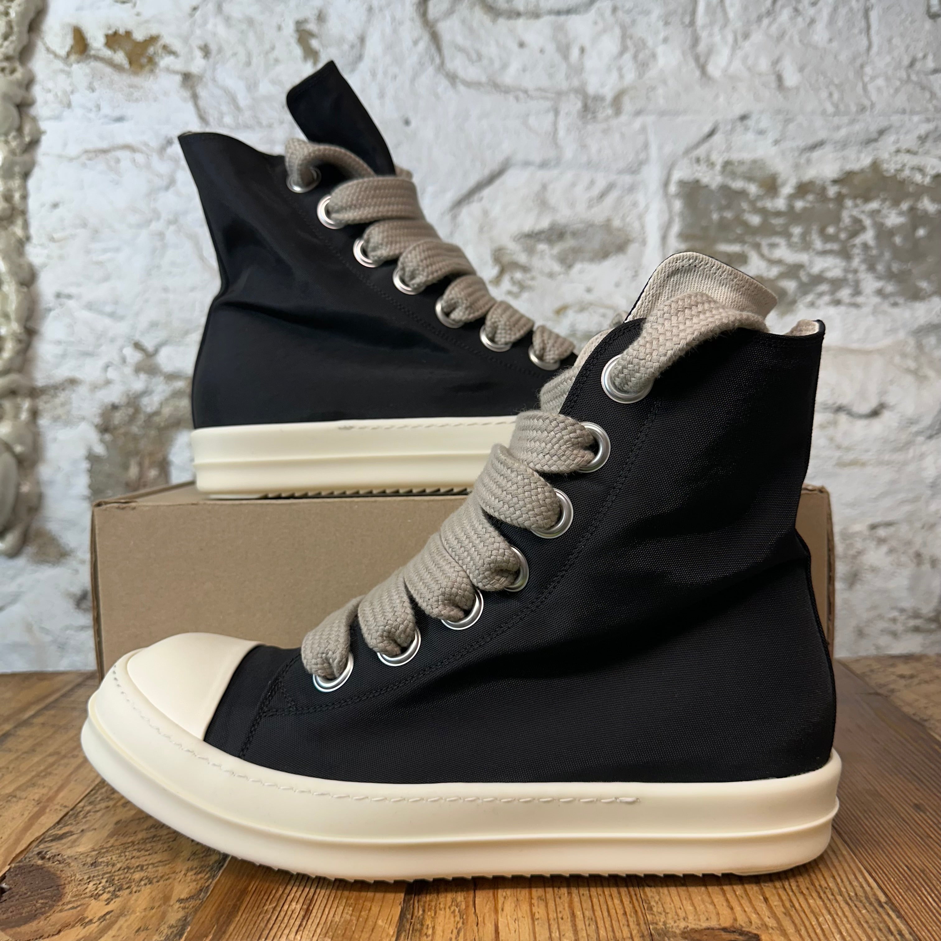 Rick Owens High Jumbo Lace Black Milk Sneaker Sz 12 (45)