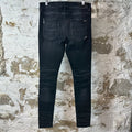 Amiri MX1 Brown Plaid Flannel Black Denim Jeans Sz 32