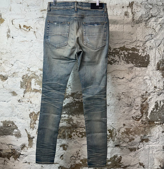 Amiri Distressed Clay Indigo Denim Jeans