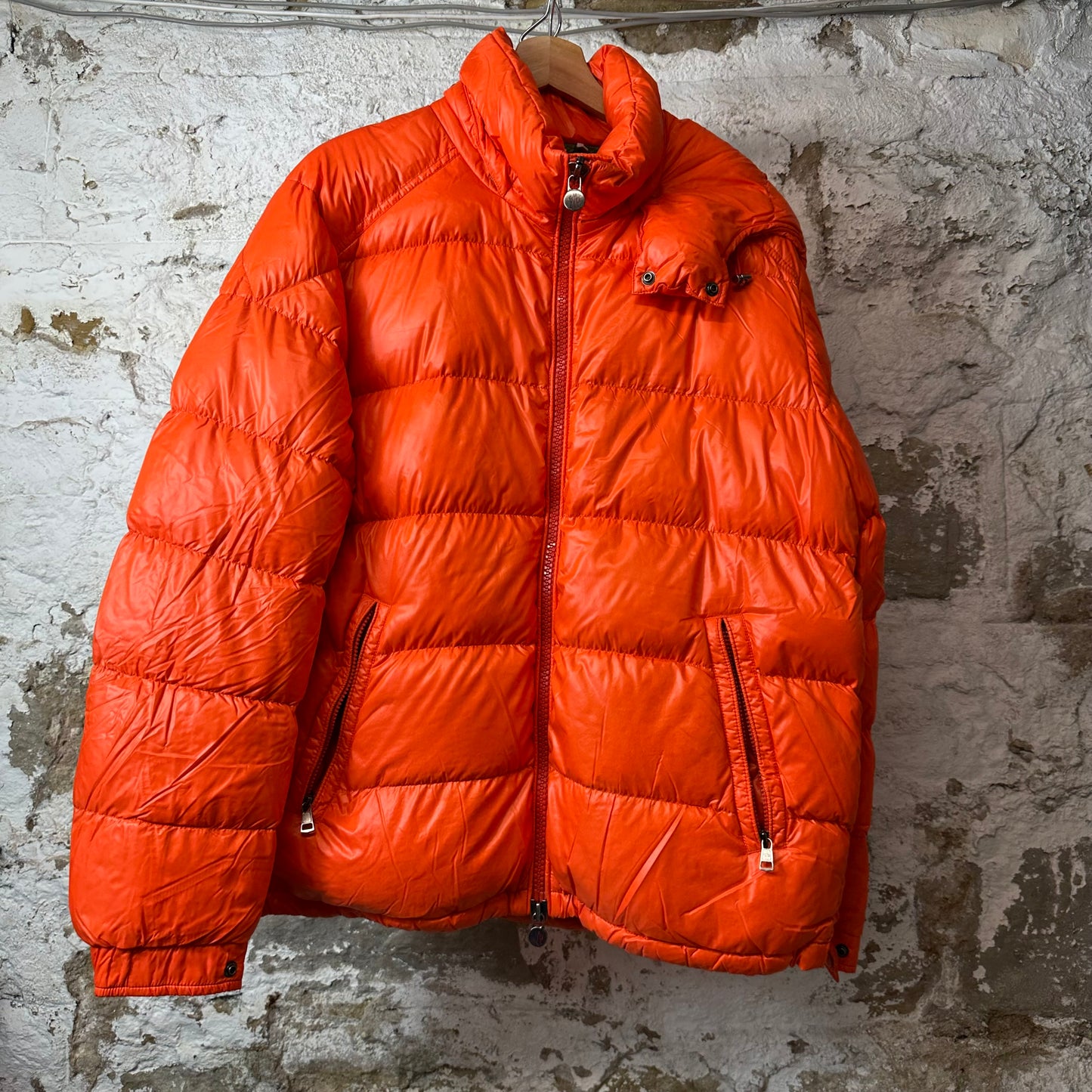 Moncler Maya Giubbotto Orange Puffer Jacket Sz L (5)
