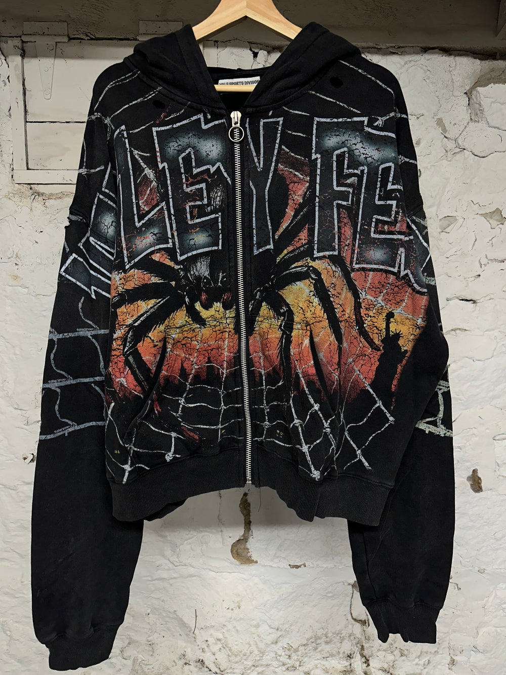 Vale Spider Black Zip Up Hoodie Sz XXL
