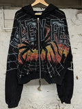 Vale Spider Black Zip Up Hoodie Sz XXL