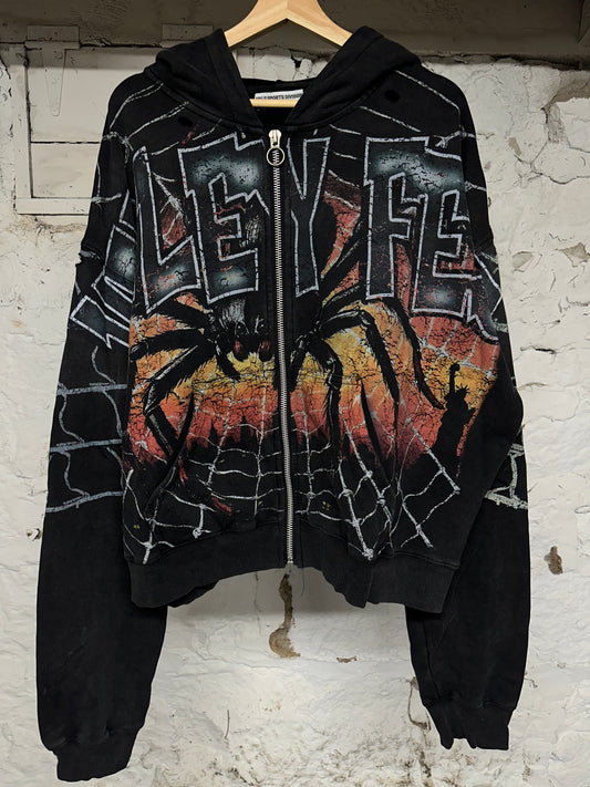 Vale Spider Black Zip Up Hoodie Sz XXL
