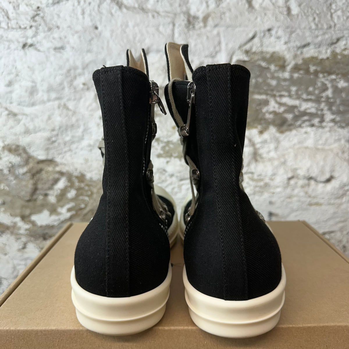 Rick Owens High Megalace Black Milk Sneaker Sz 11 (44)