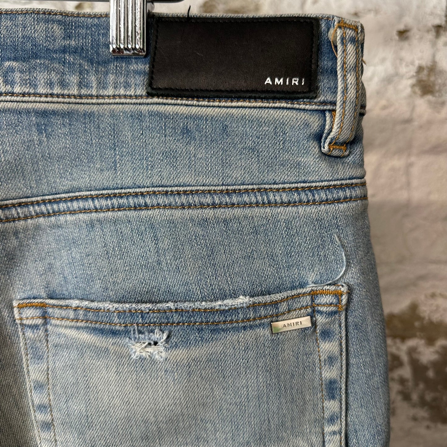 Amiri Paisley Flames Blue Denim Jeans Sz 32