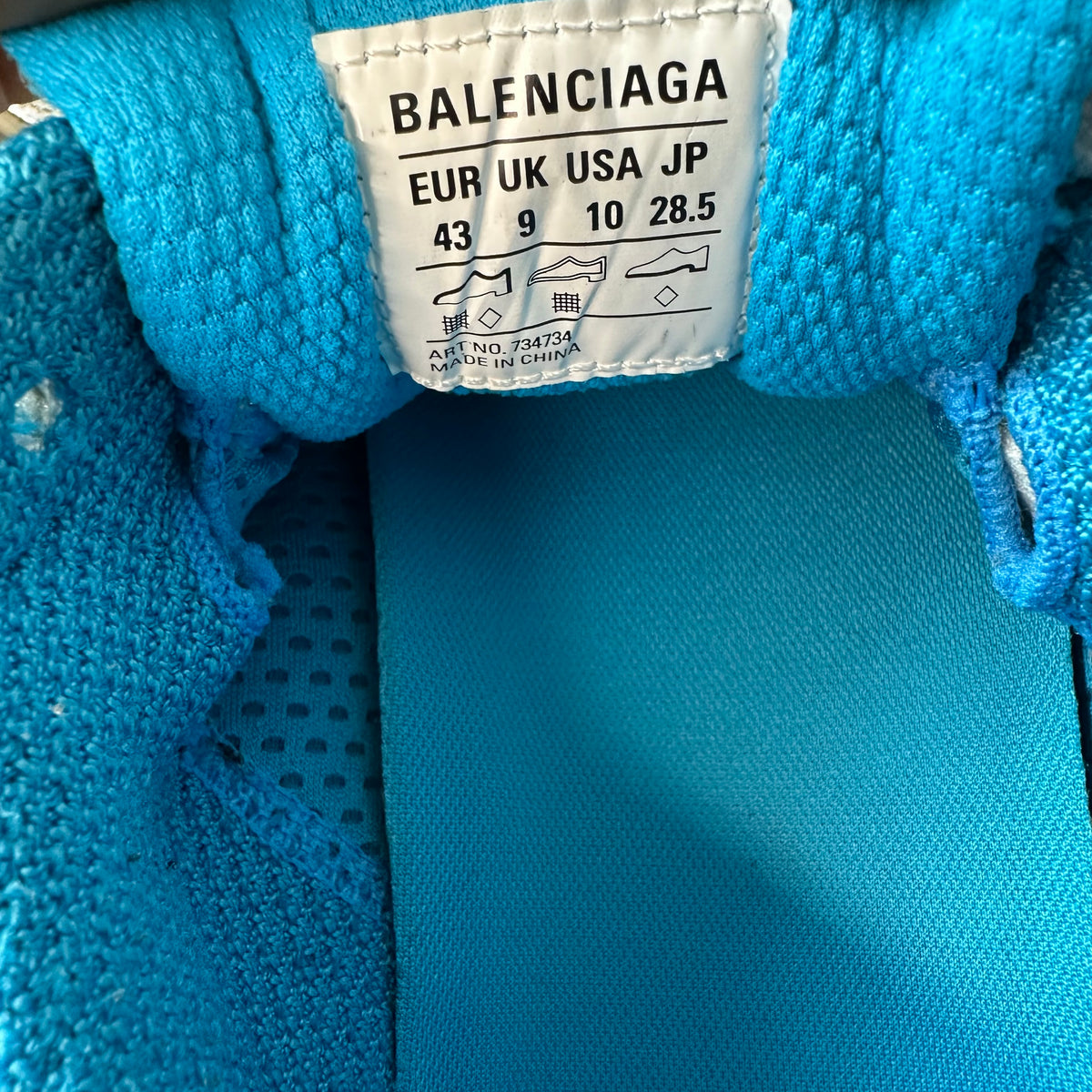 Balenciaga 3XL Blue Grey Yellow Sneaker Sz 10 (43)