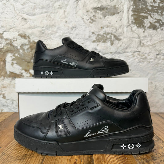 Louis Vuitton Triple Black Trainer Sneaker Sz 8.5 (7LV) No Box