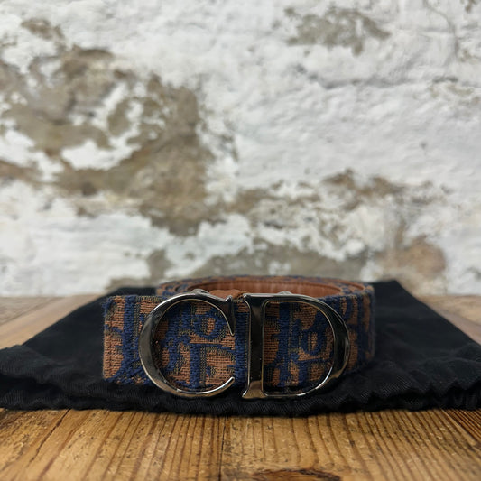 Dior Navy Monogram Burnt Orange Belt Sz (85)