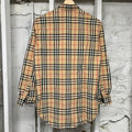 Burberry Tan Plaid Button Up Shirt Sz S