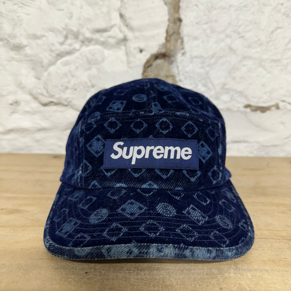 Supreme Flocked Denim Camp Hat