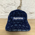 Supreme Flocked Denim Camp Hat
