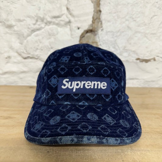 Supreme Flocked Denim Camp Hat