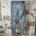 Amiri MX1 Camo Spell Blue Denim Jeans Sz 34